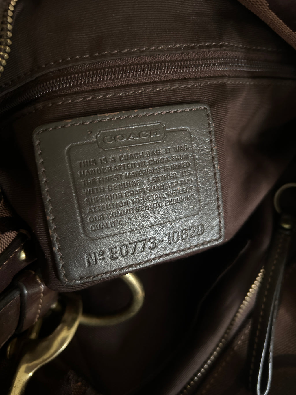 Vintage Coach chocolate brown Carly shoulder bag