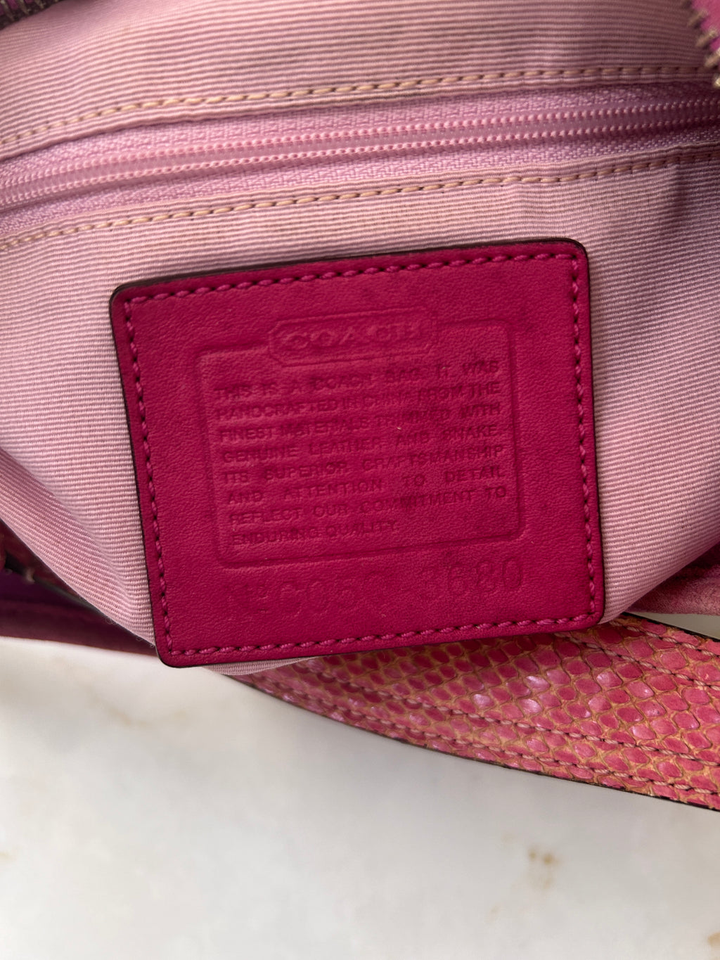 Vintage Coach patchwork and pink suede shoulder bag