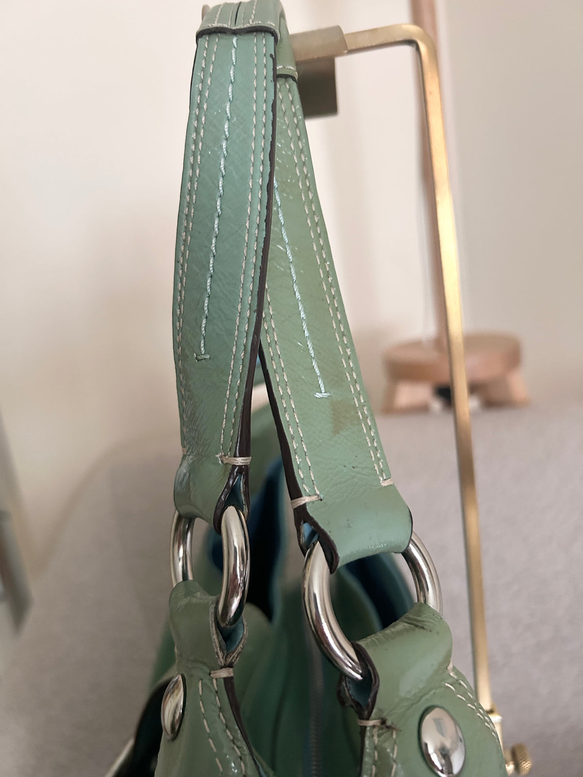 Vintage Coach Soho buckle green leather shoulder bag