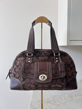 Vintage Coach chocolate brown turnlock shoulder bag