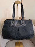 Vintage Coach black monogram tote shoulder bag