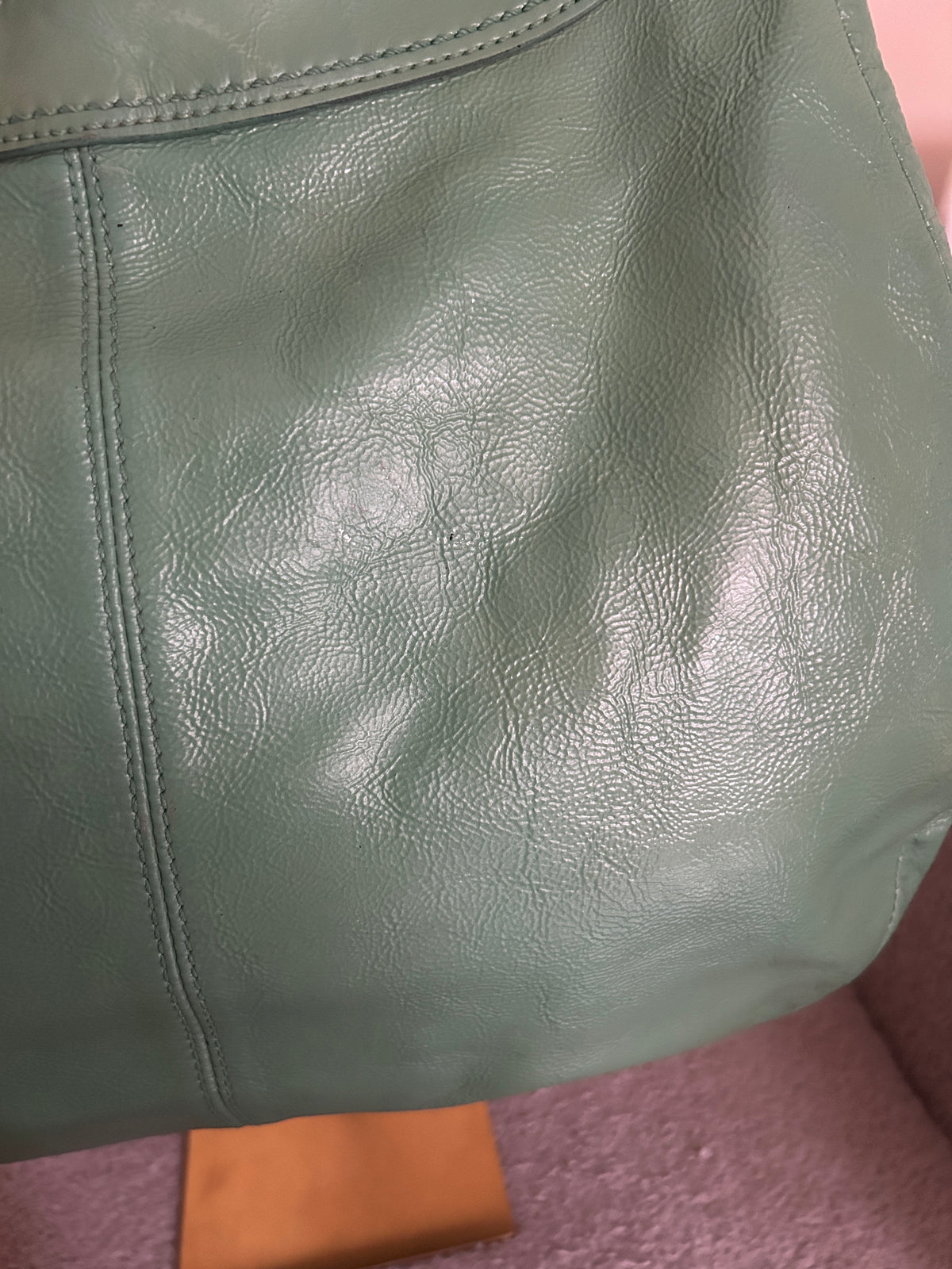 Vintage Coach Soho buckle green leather shoulder bag
