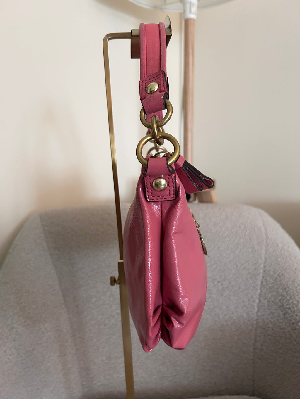 Vintage Coach pink leather Poppy shoulder bag