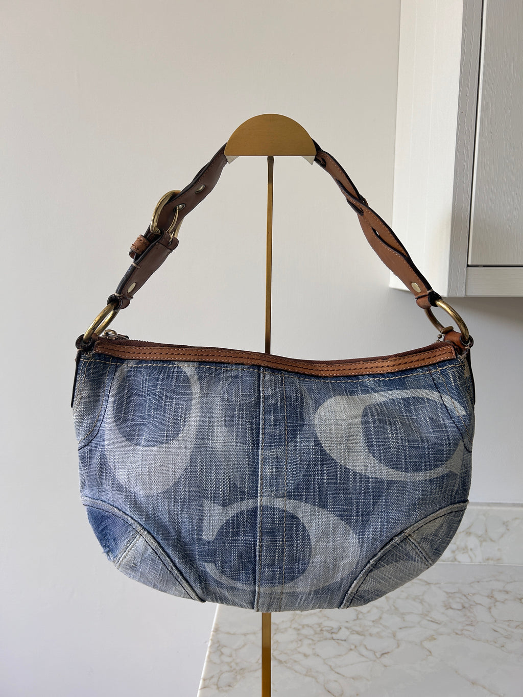 Vintage Coach rare denim hobo shoulder bag