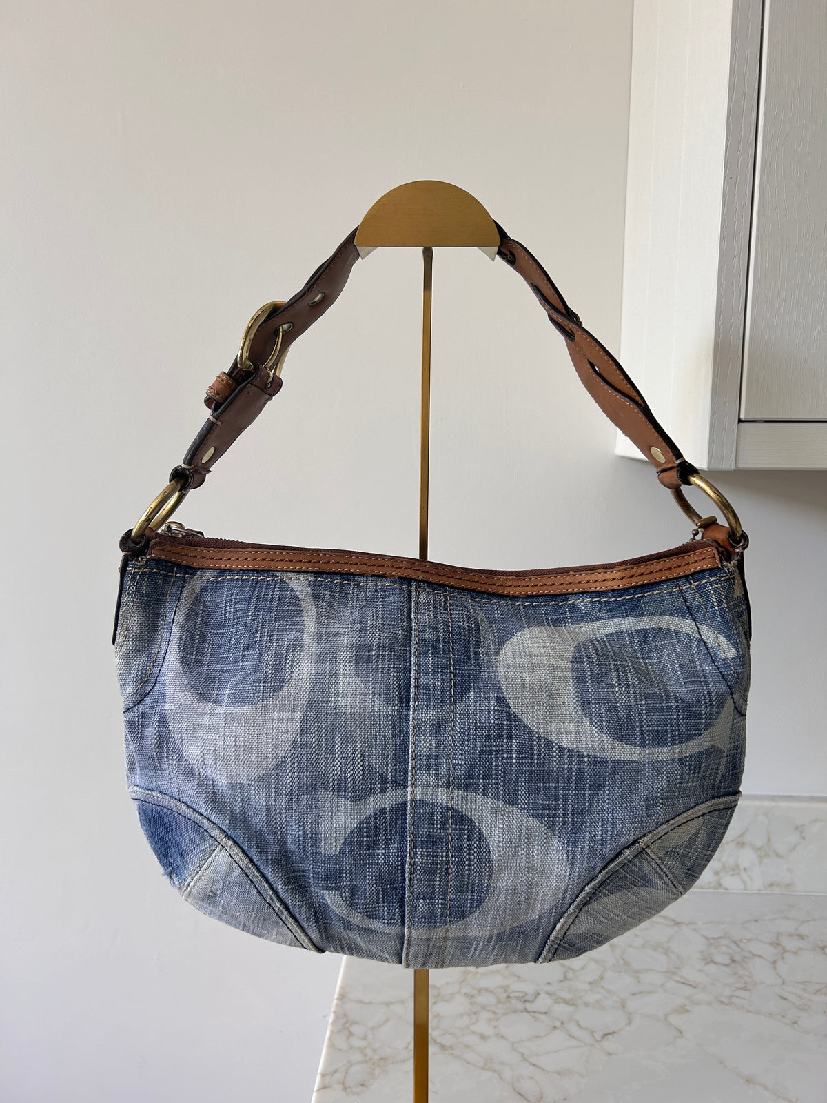 Vintage Coach rare denim hobo shoulder bag