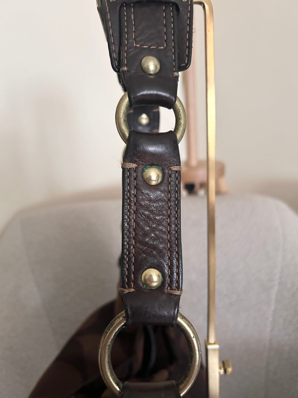 Vintage Coach chocolate brown Carly shoulder bag