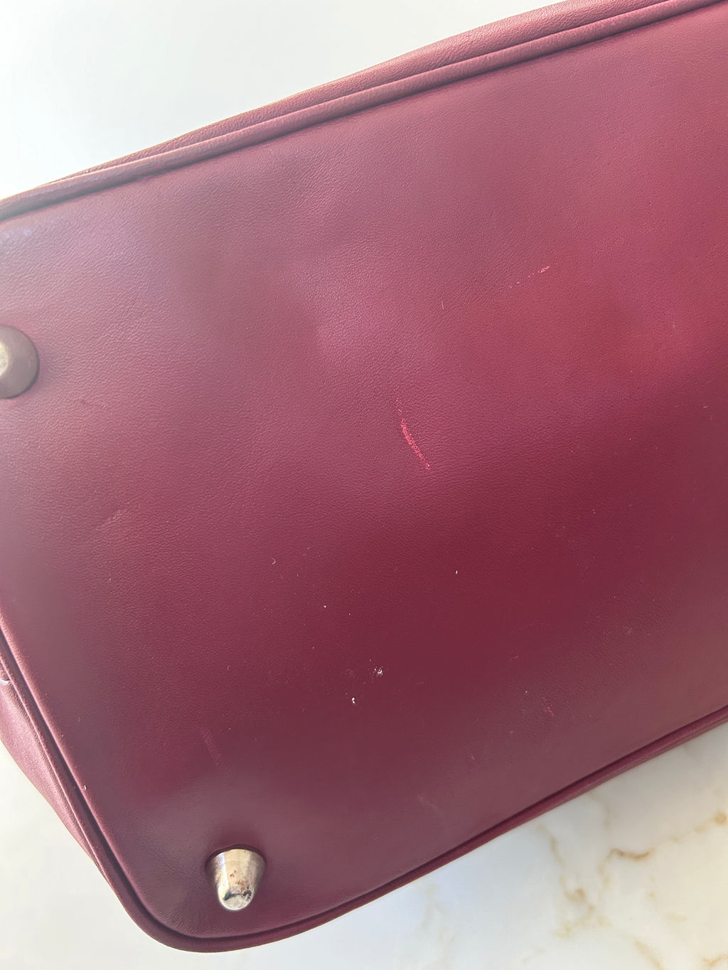 Vintage Coach burgundy leather buckle shoulder bag
