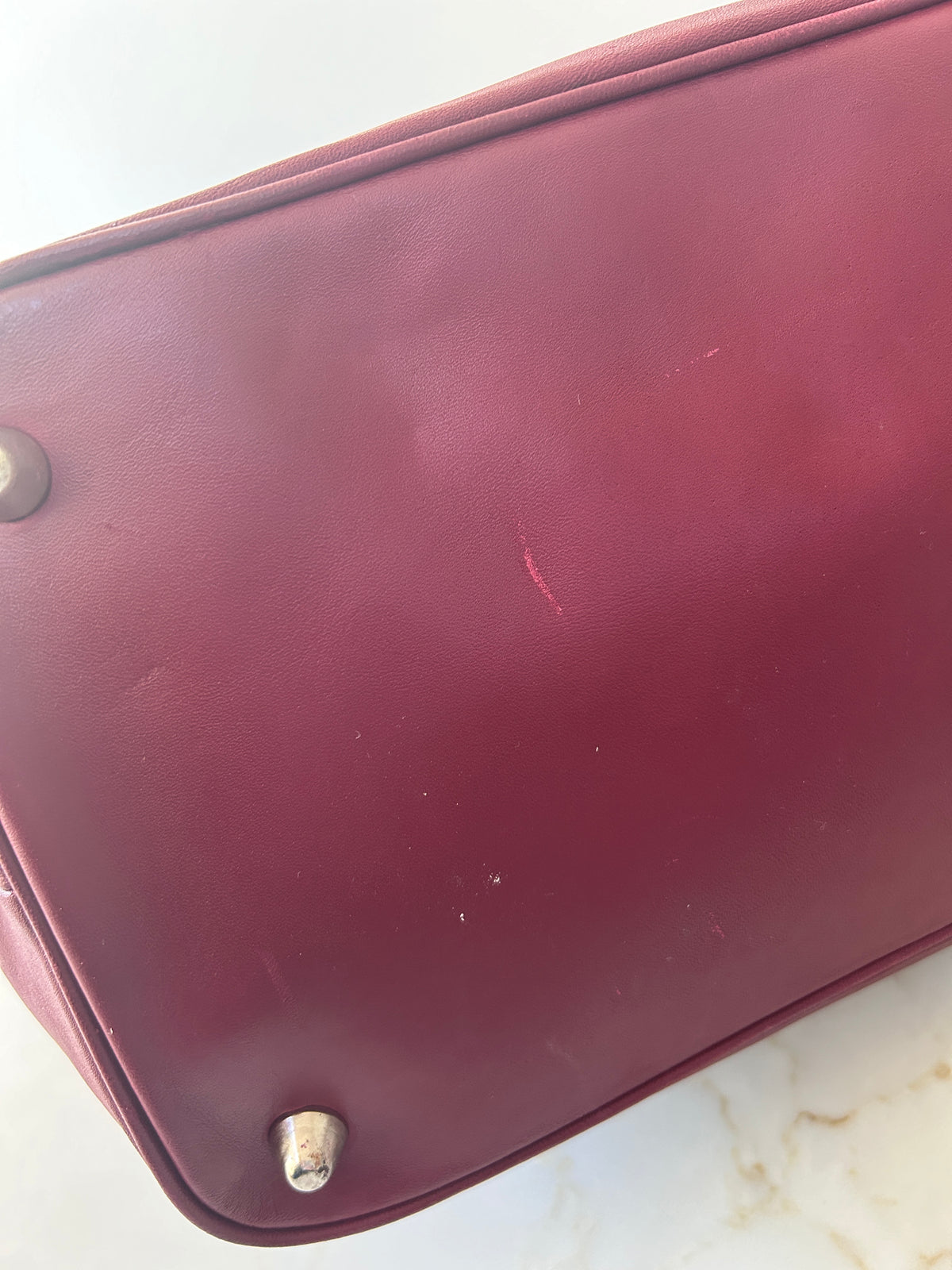 Vintage Coach burgundy leather buckle shoulder bag