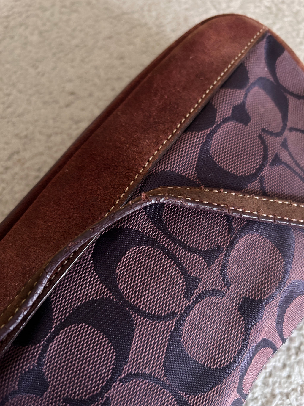 Vintage Coach purple monogram Demi shoulder bag