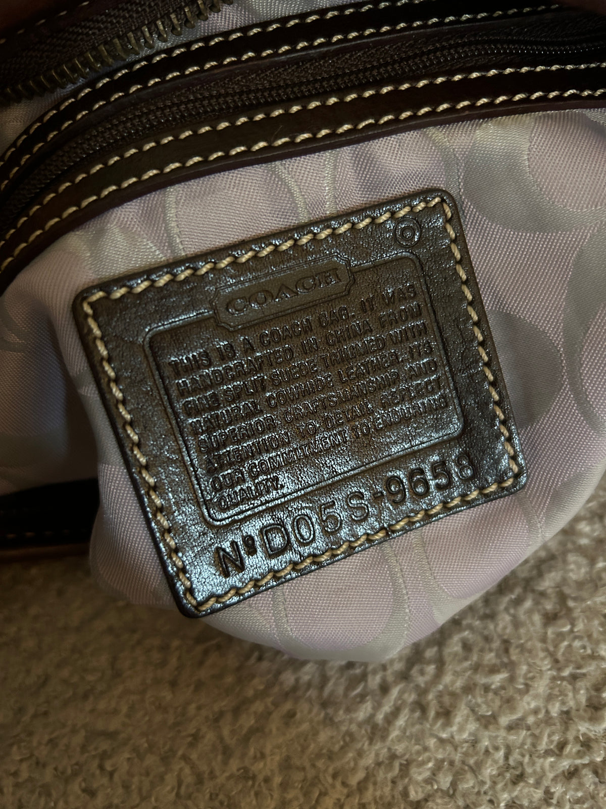 Vintage Coach purple suede shoulder bag