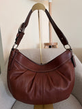 Vintage Coach brown leather large shoulder bag
