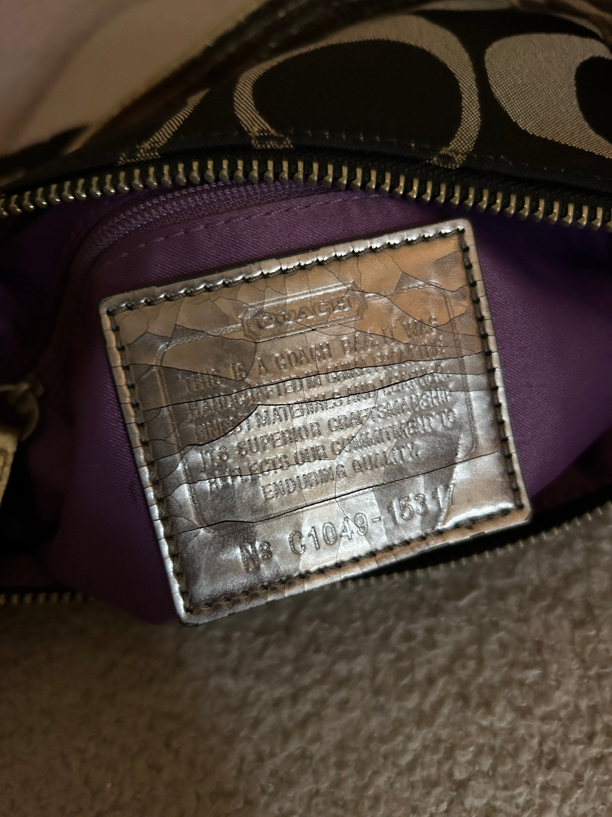 Vintage Coach Poppy black monogram shoulder bag
