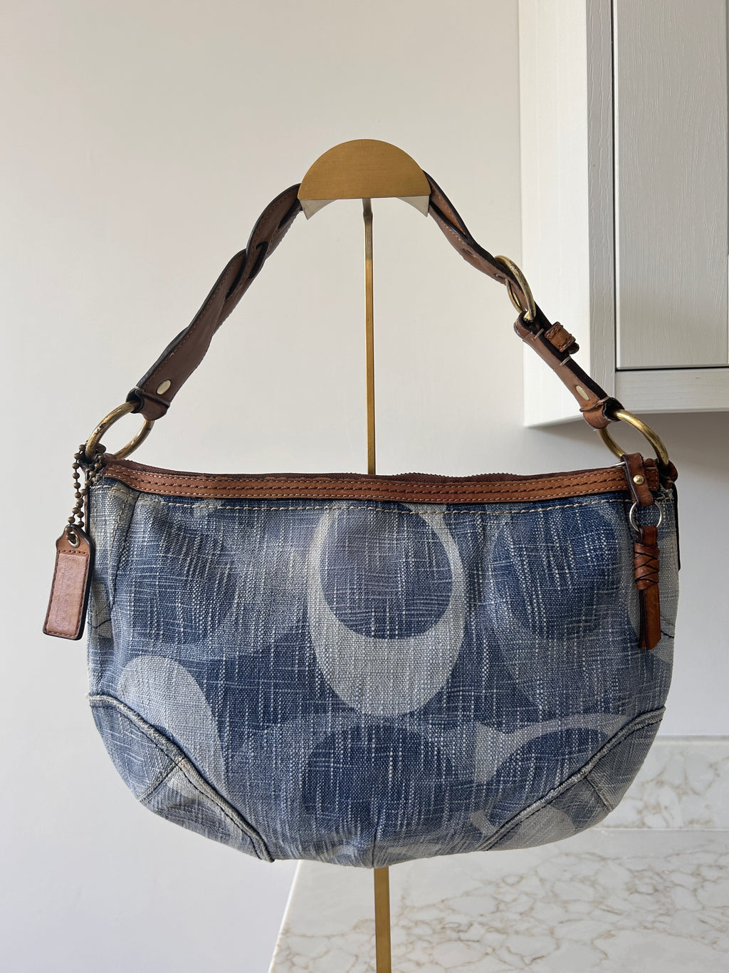 Vintage Coach rare denim hobo shoulder bag