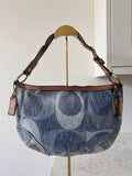 Vintage Coach rare denim hobo shoulder bag