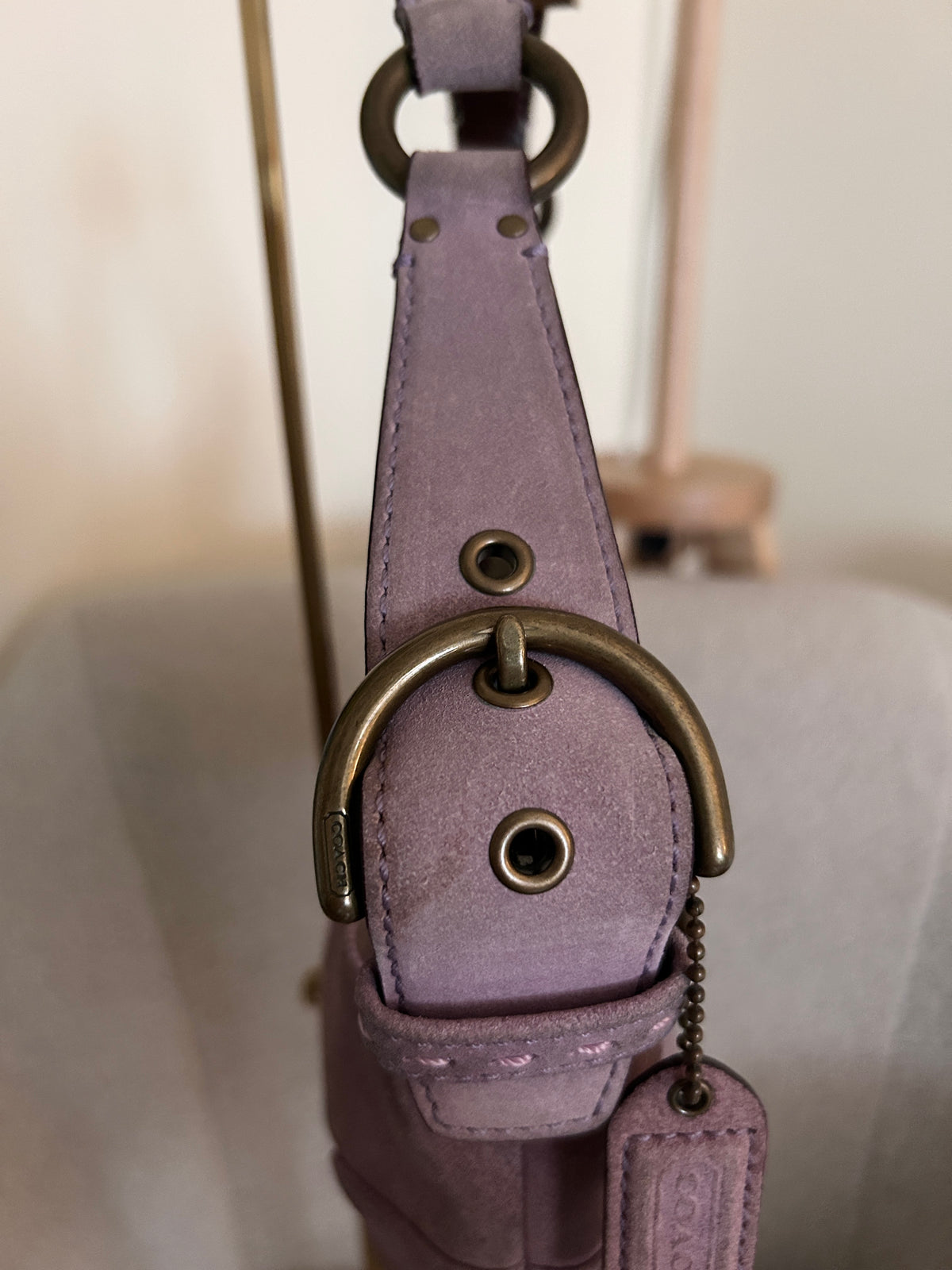 Vintage Coach purple suede shoulder bag