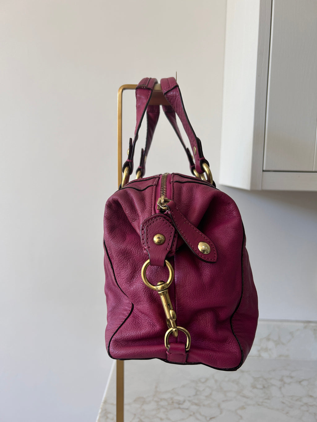 Vintage Coach pink leather shoulder bag