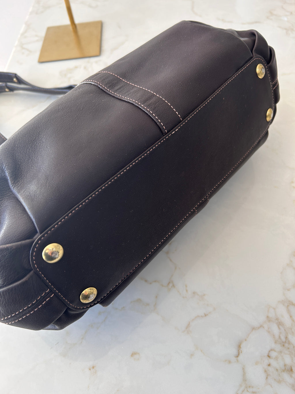 Vintage Coach brown leather Bleecker shoulder bag
