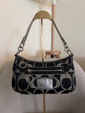 Vintage Coach Poppy black monogram shoulder bag