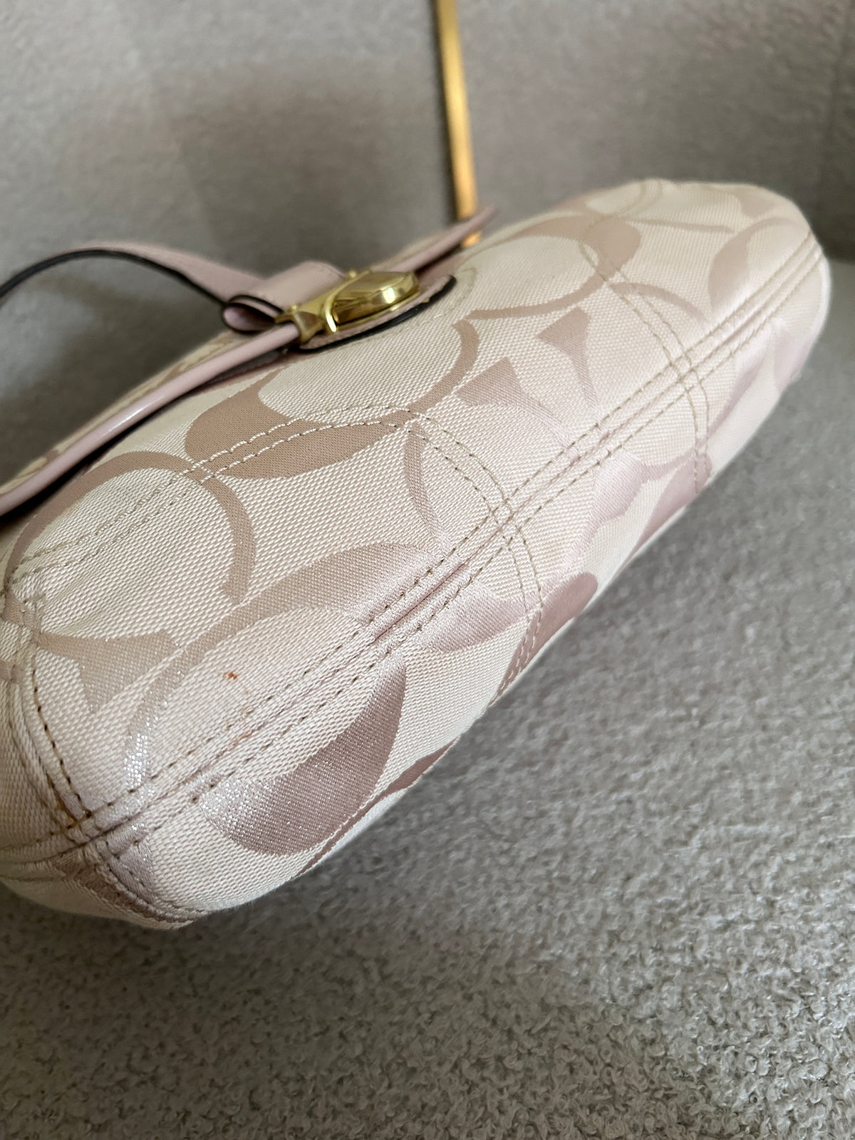 Vintage Coach pink monogram shoulder bag