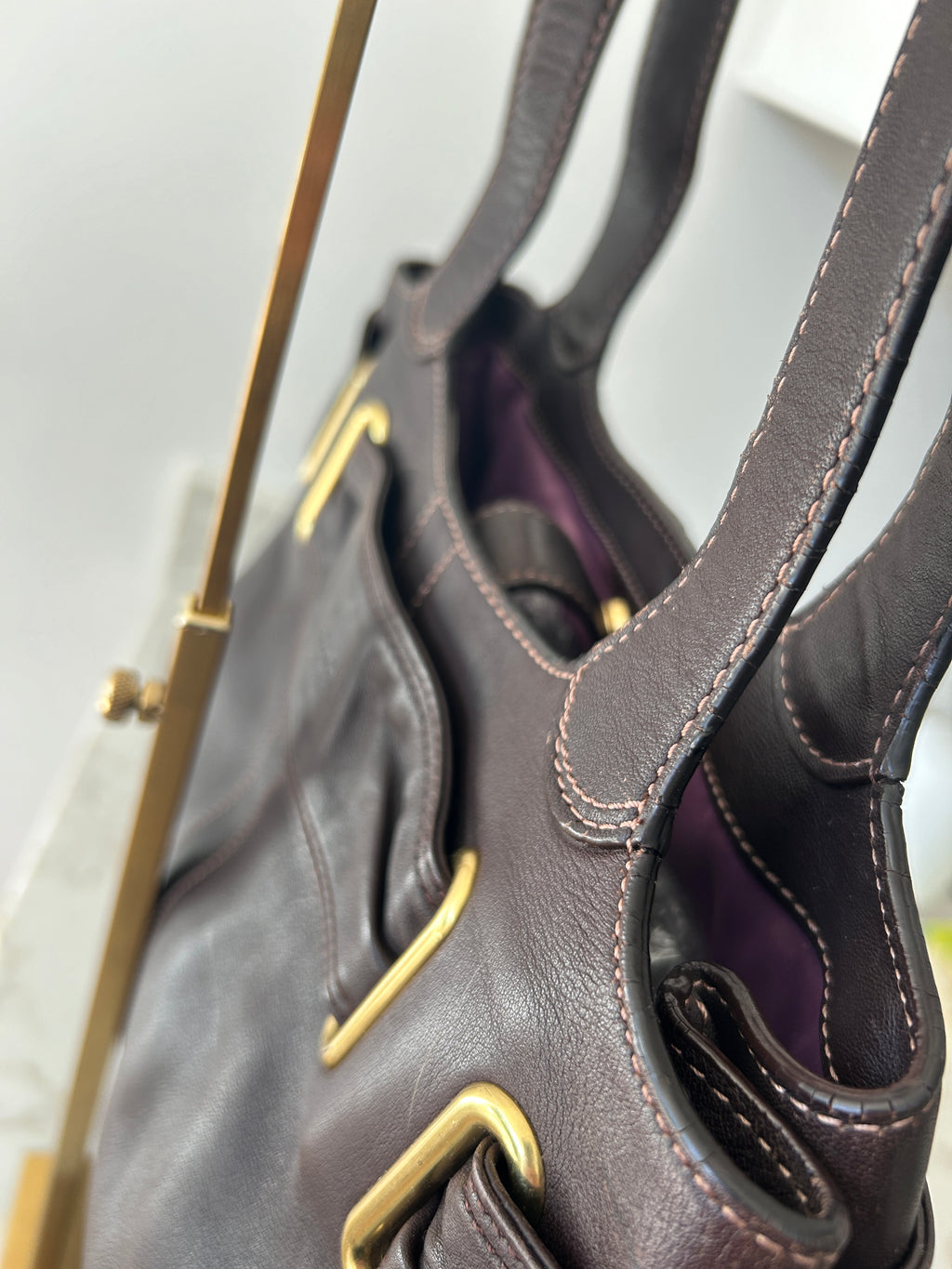 Vintage Coach brown leather Bleecker shoulder bag