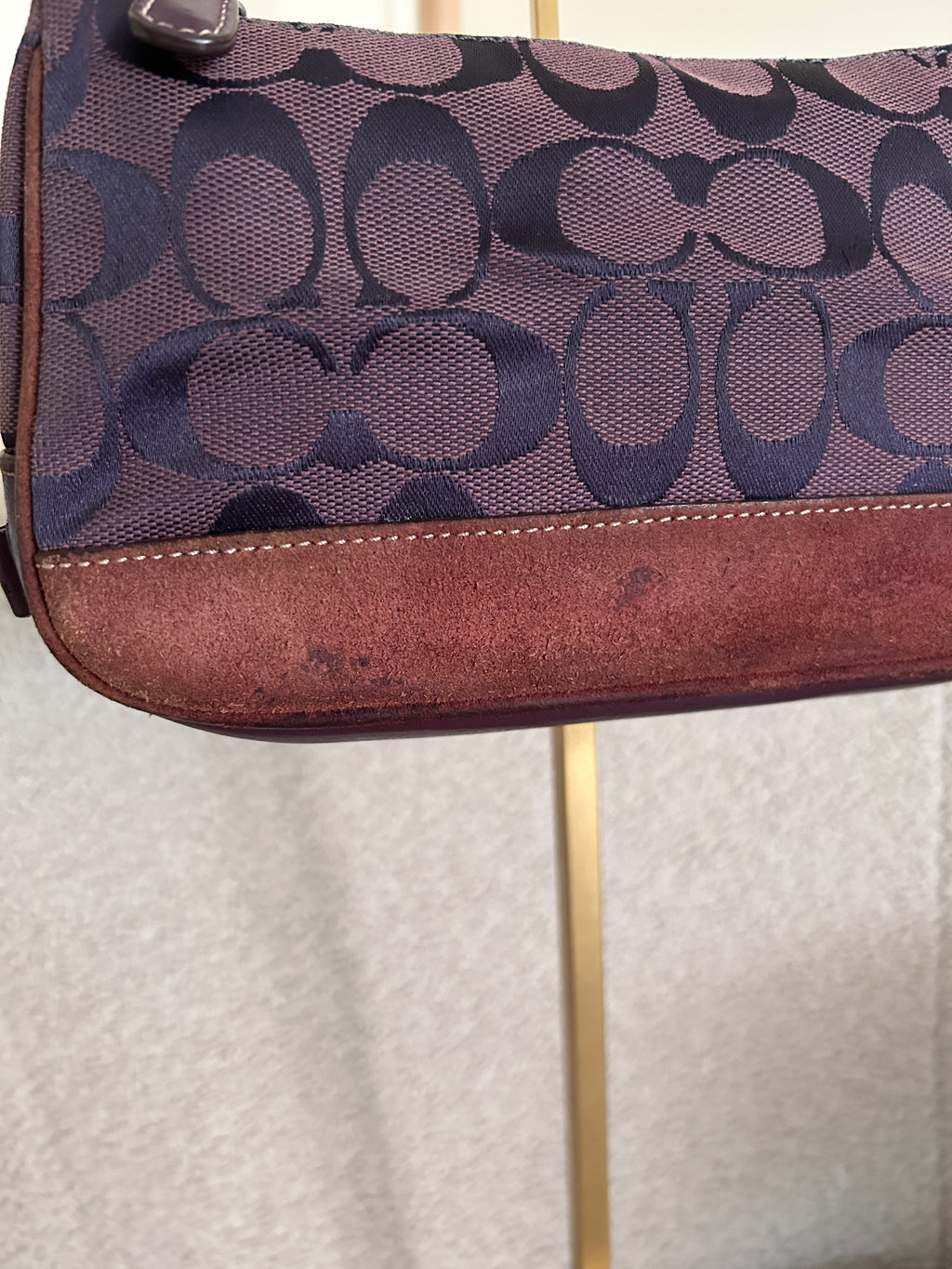 Vintage Coach purple monogram Demi shoulder bag