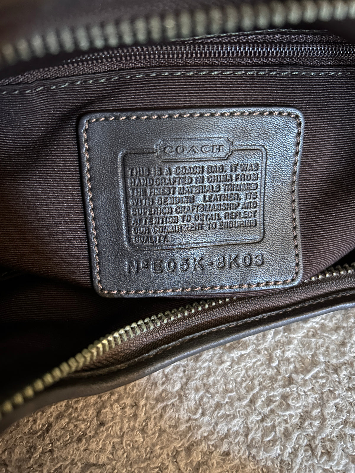 Vintage Coach chocolate brown clip shoulder bag