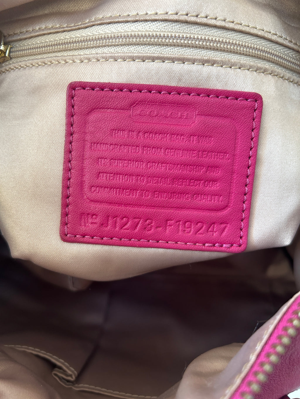 Vintage Coach pink leather shoulder bag