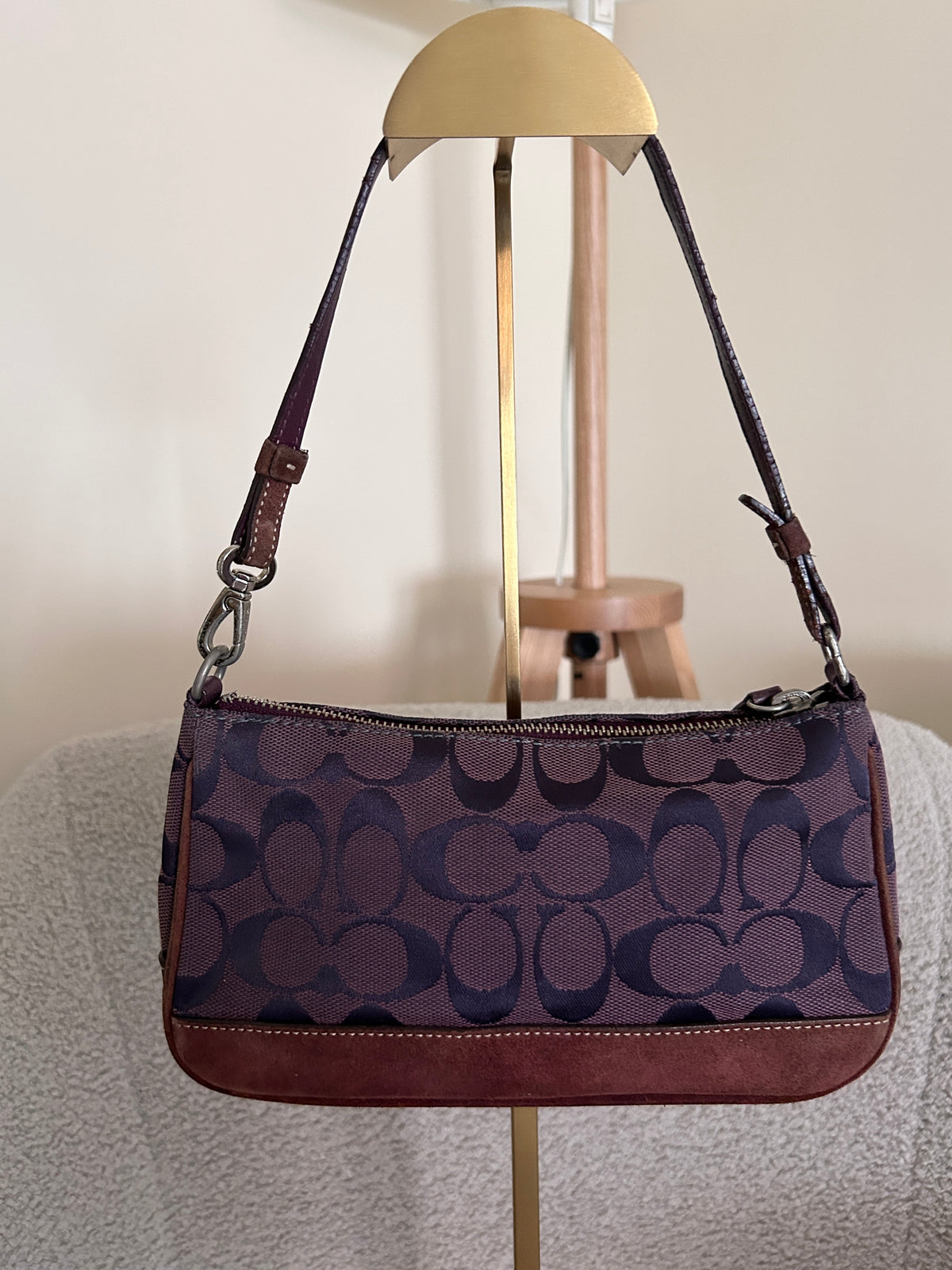 Vintage Coach purple monogram Demi shoulder bag