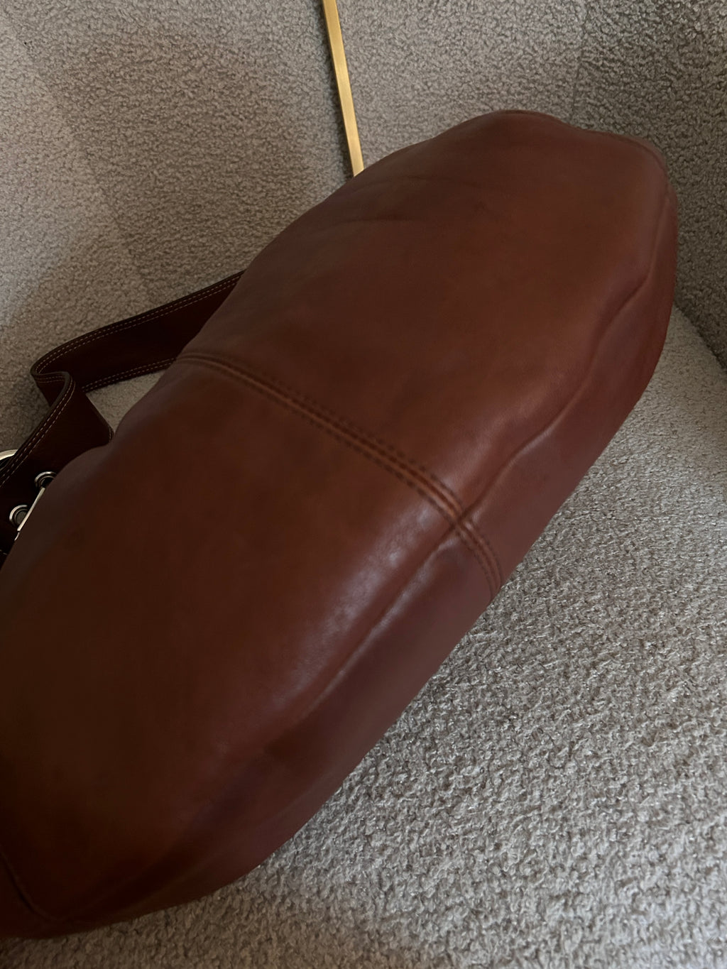 Vintage Coach brown leather large shoulder bag
