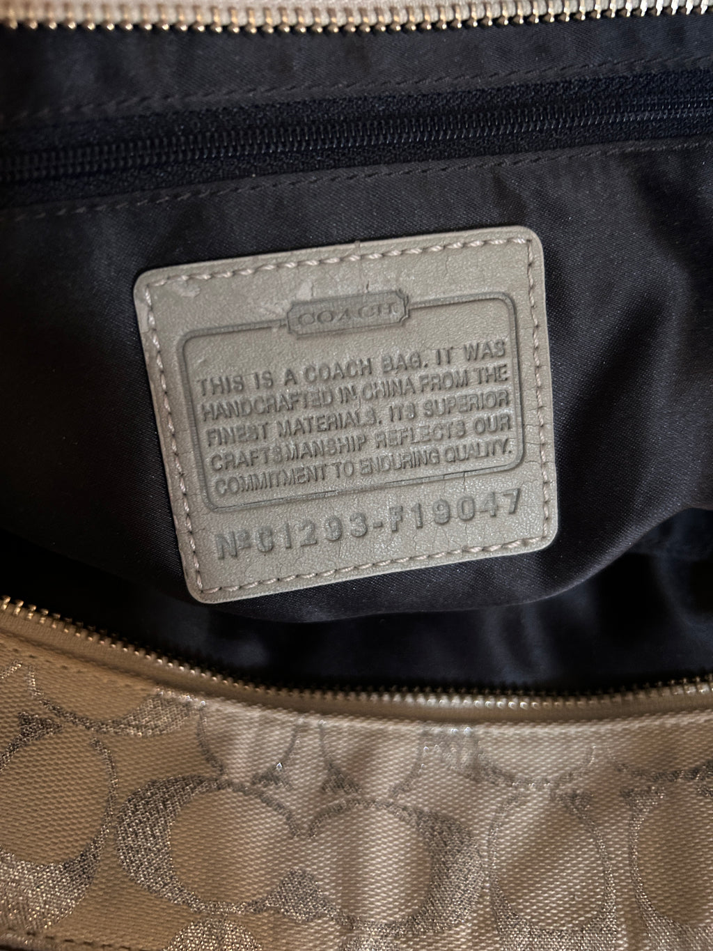 Vintage Coach denim patchwork tote shoulder bag