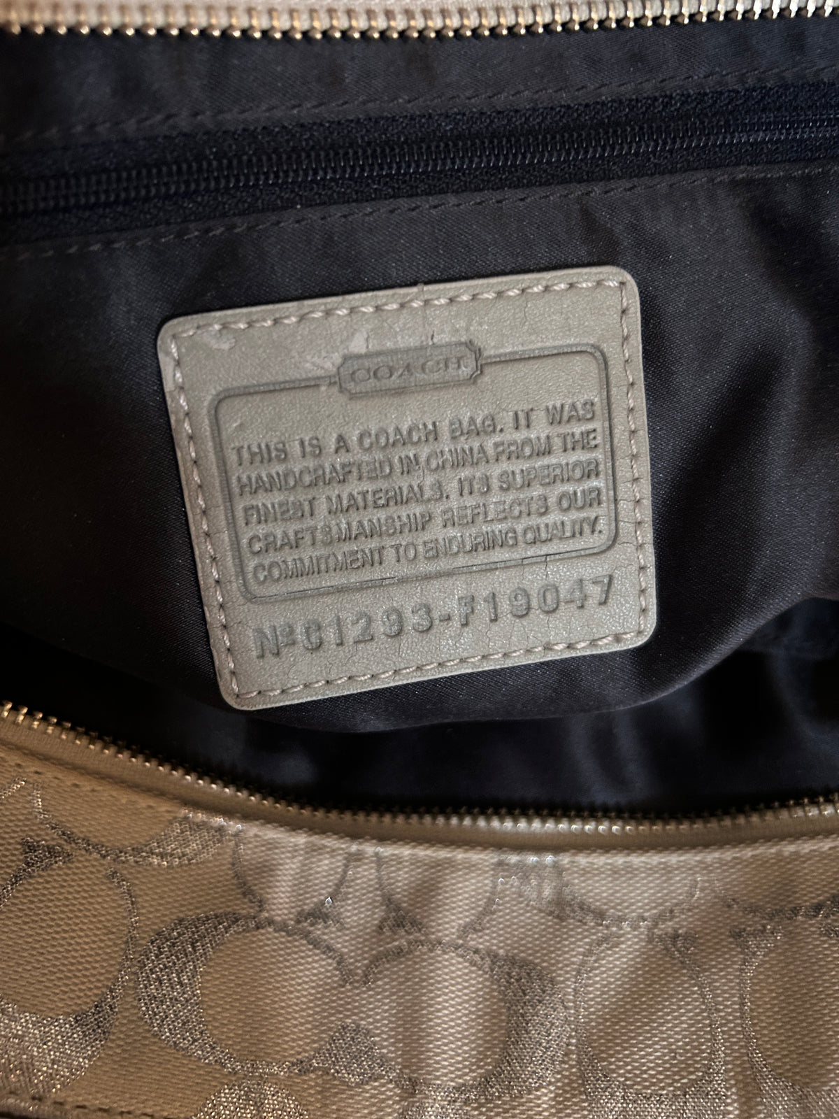 Vintage Coach denim patchwork tote shoulder bag