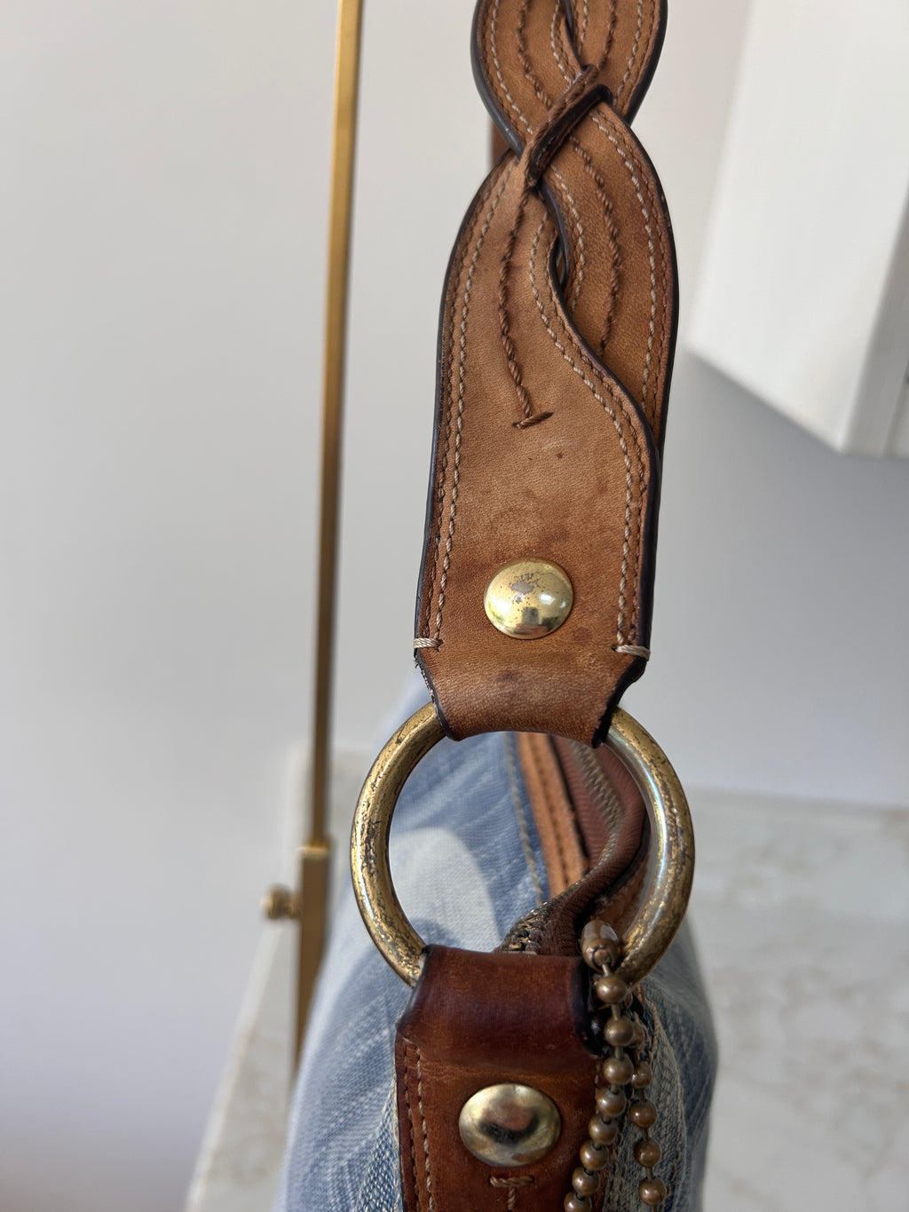 Vintage Coach rare denim hobo shoulder bag