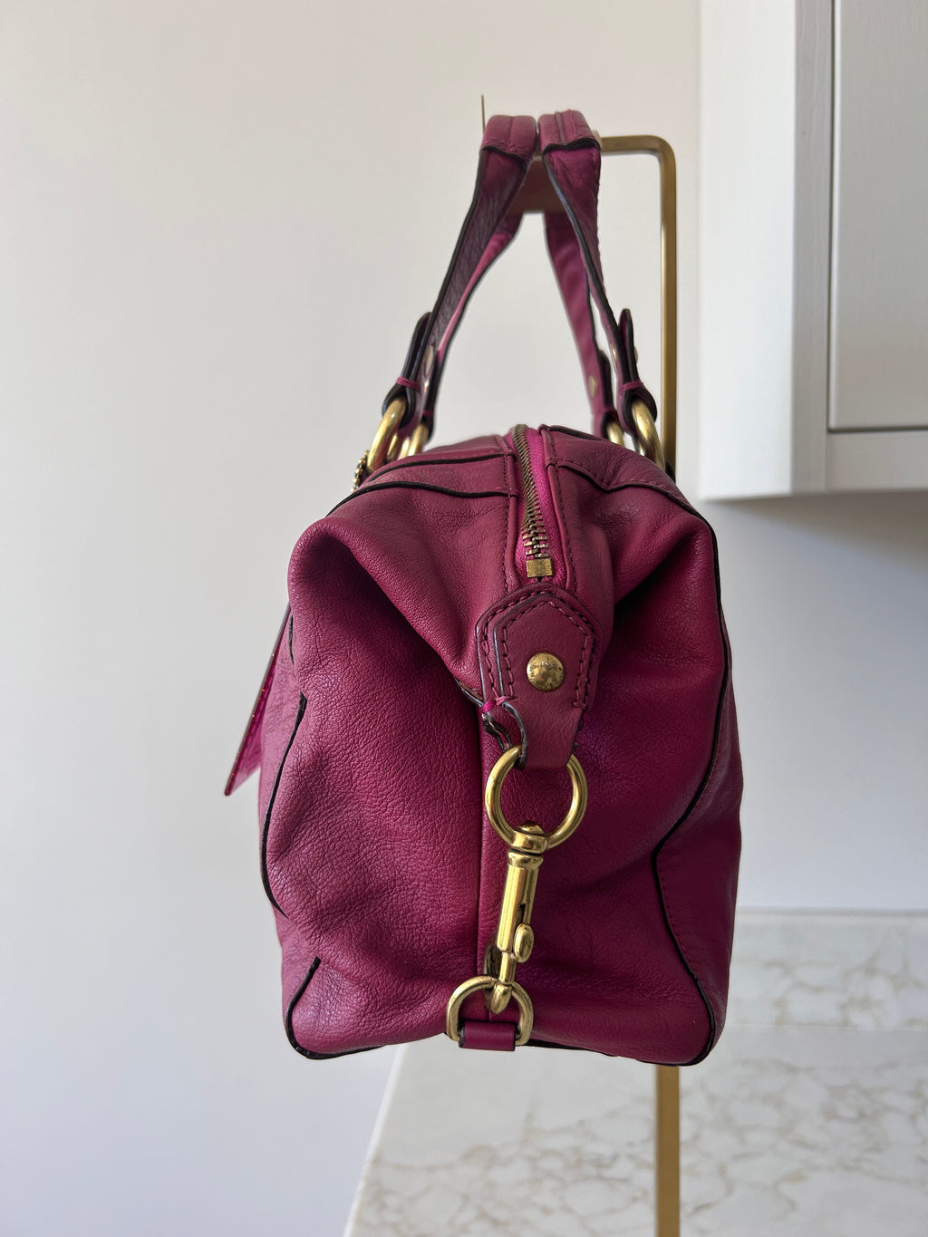 Vintage Coach pink leather shoulder bag