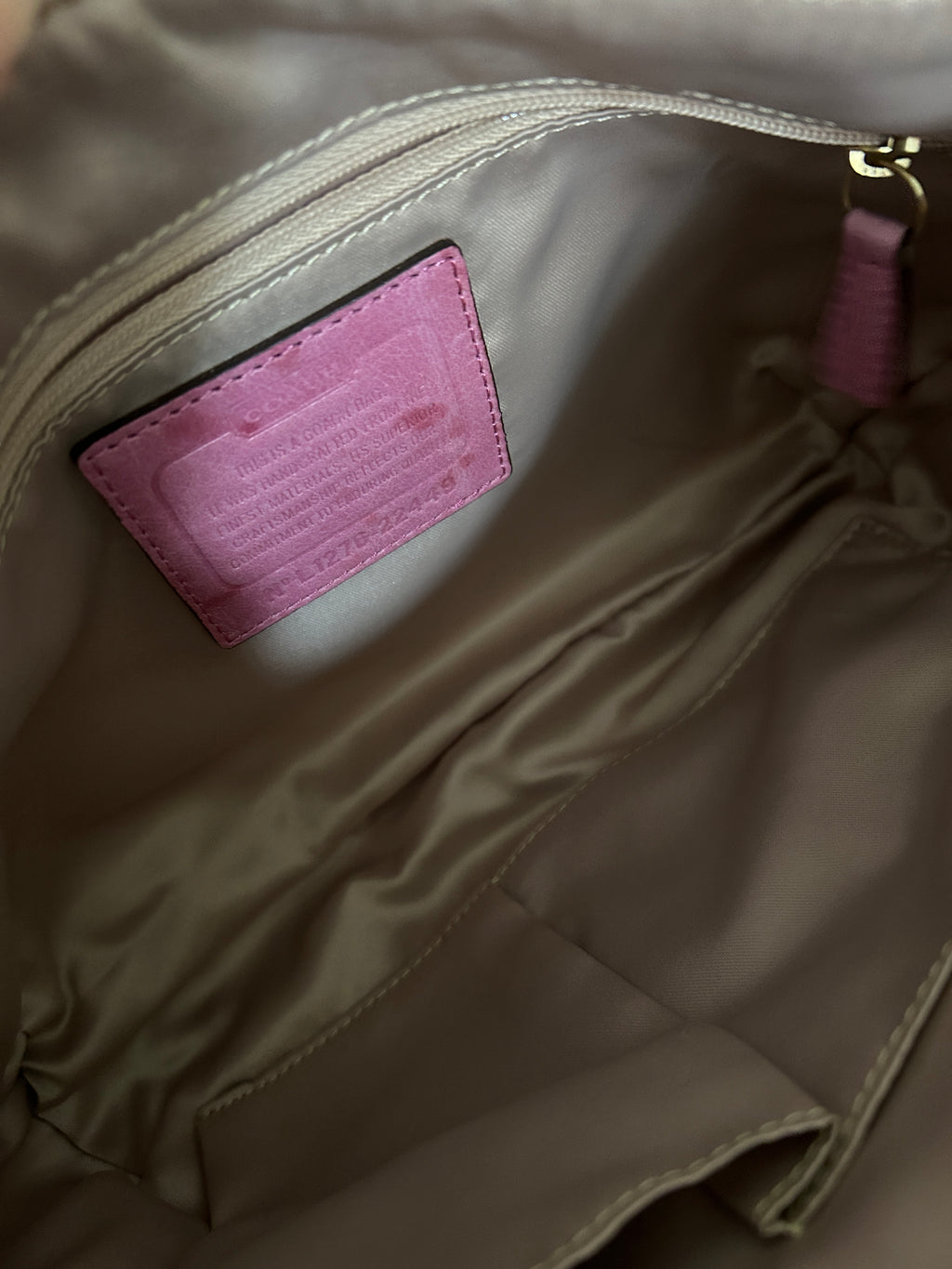 Vintage Coach pink monogram shoulder bag