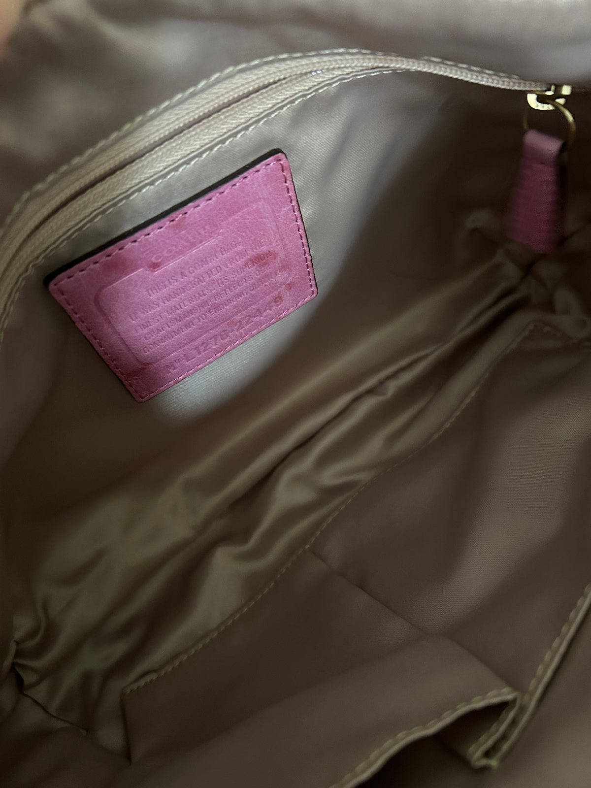 Vintage Coach pink monogram shoulder bag