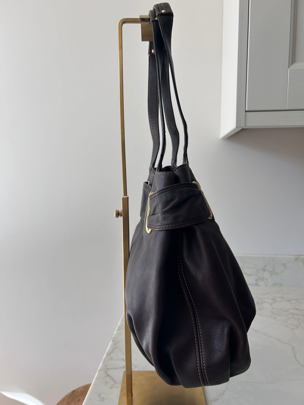 Vintage Coach brown leather Bleecker shoulder bag