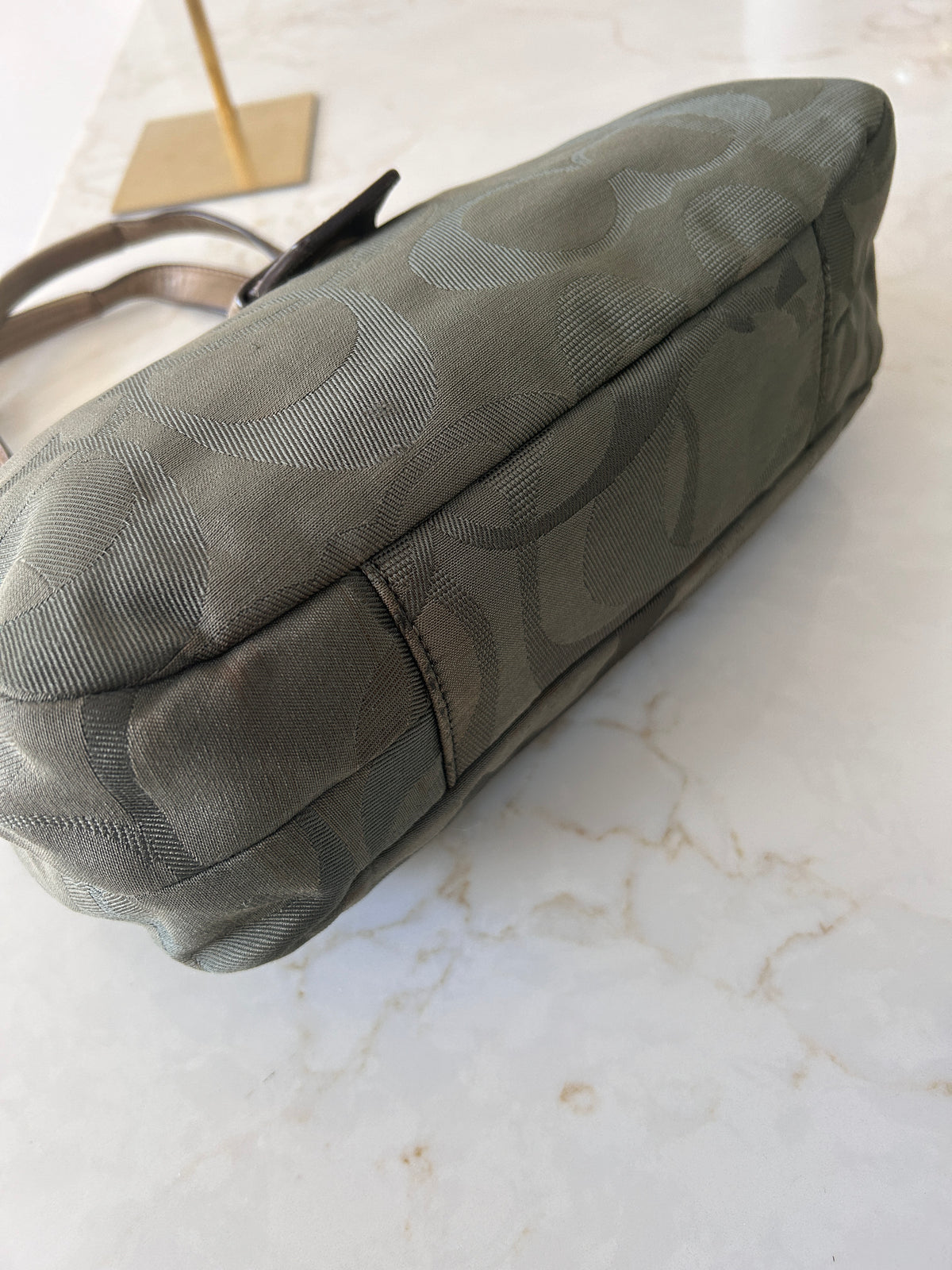Vintage Coach olive green Soho tote shoulder bag