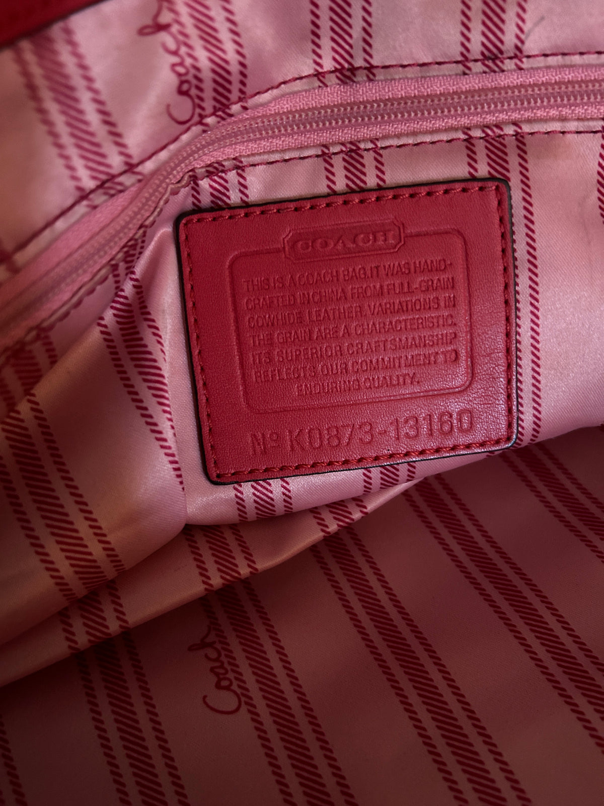 Vintage Coach red leather shoulder bag