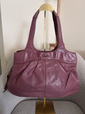 Vintage Coach purple leather tote shoulder bag