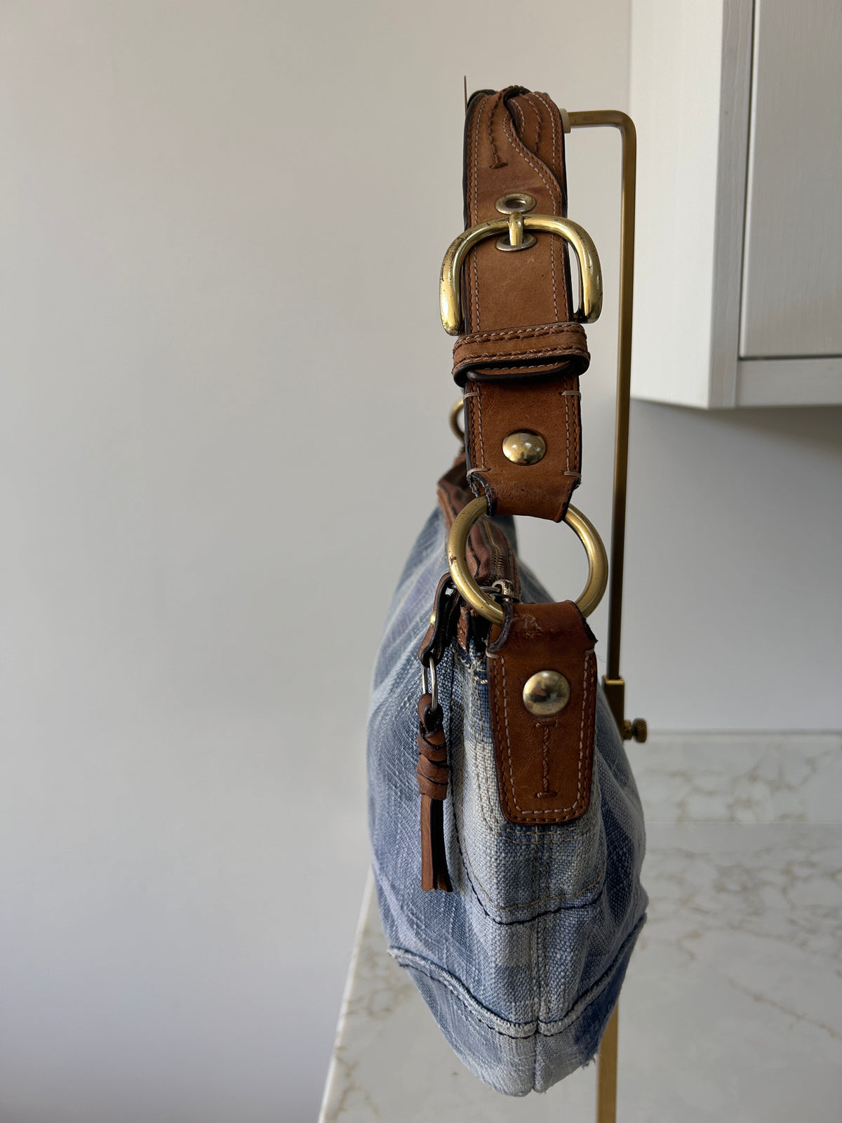 Vintage Coach rare denim hobo shoulder bag