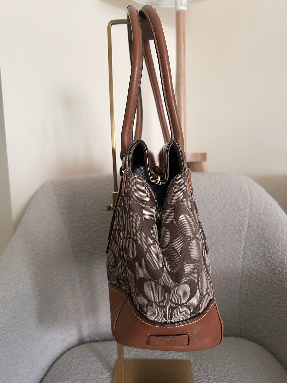 Vintage Coach Hampton turnlock shoulder bag