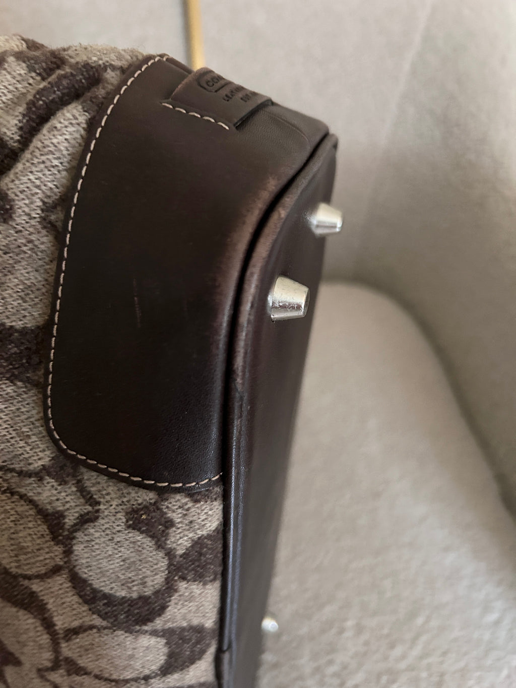 Vintage Coach wool shoulder bag