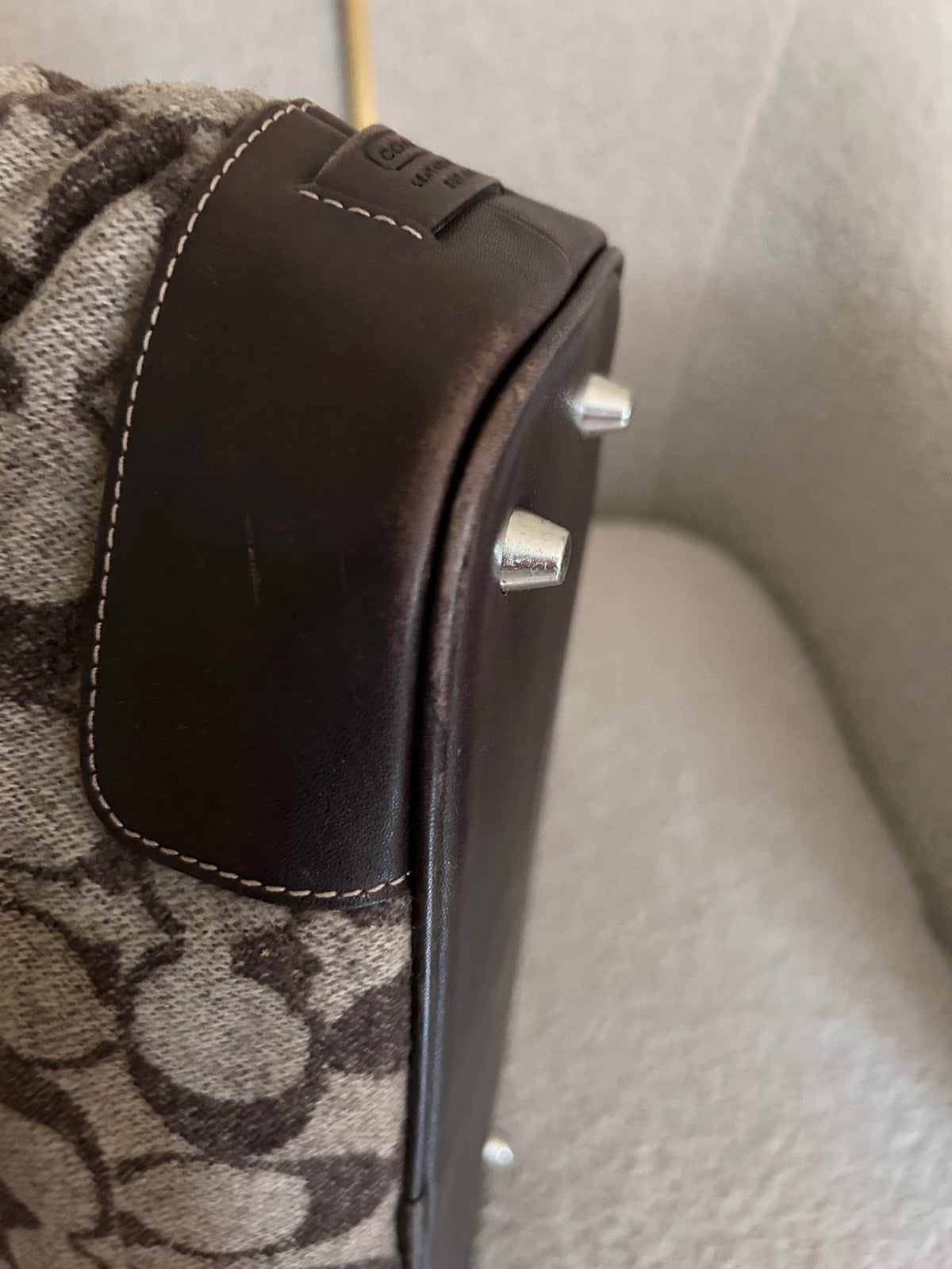 Vintage Coach wool shoulder bag
