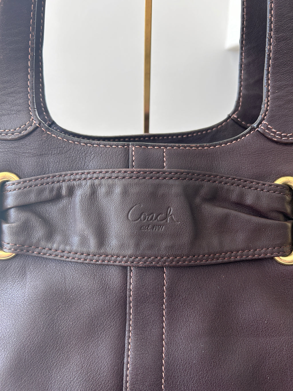 Vintage Coach brown leather Bleecker shoulder bag