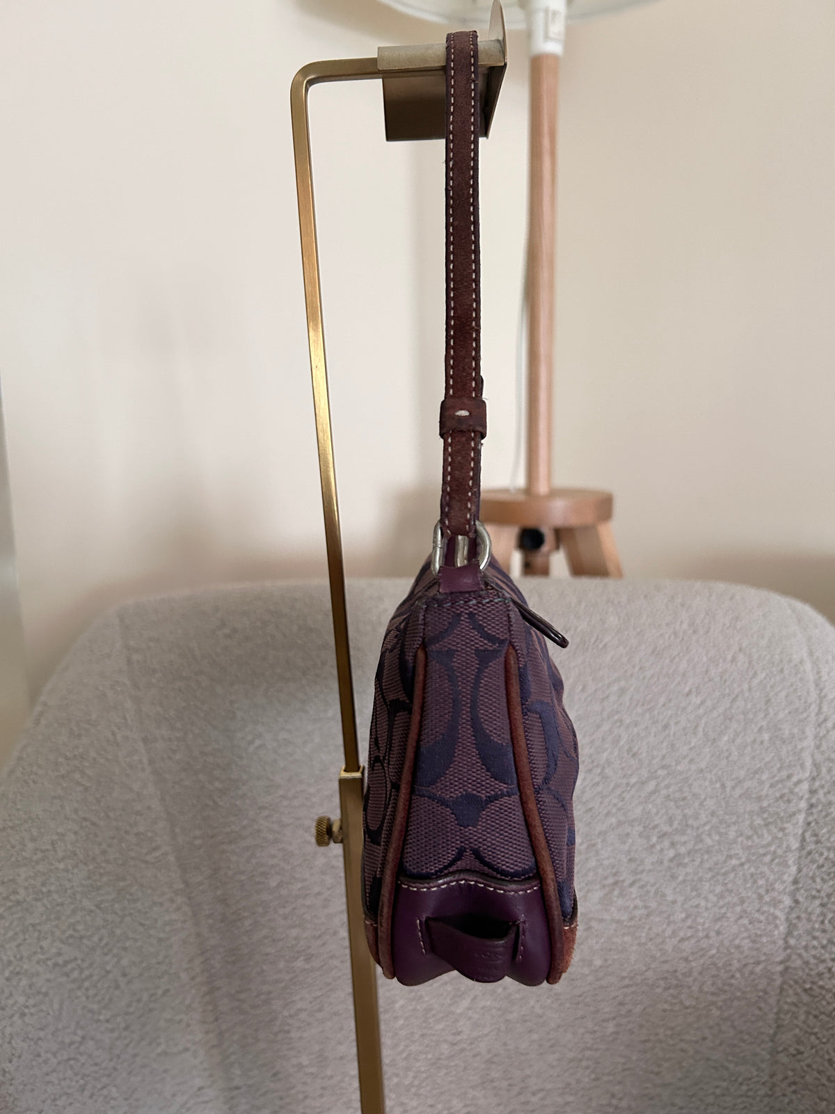 Vintage Coach purple monogram Demi shoulder bag