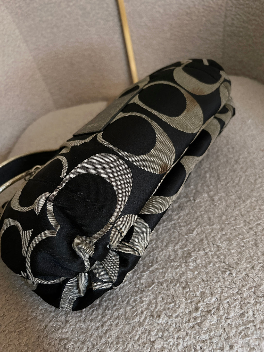 Vintage Coach Poppy black monogram shoulder bag