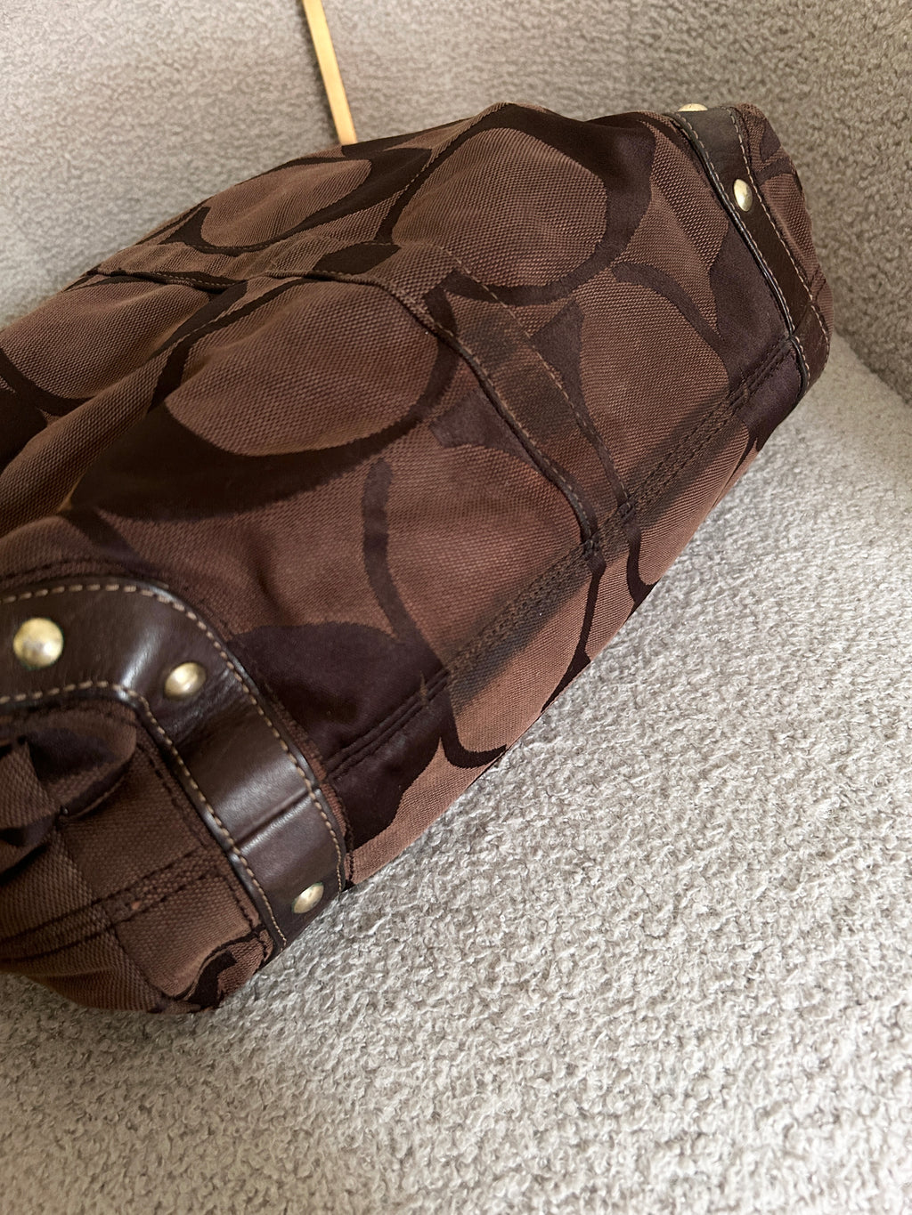 Vintage Coach chocolate brown Carly shoulder bag