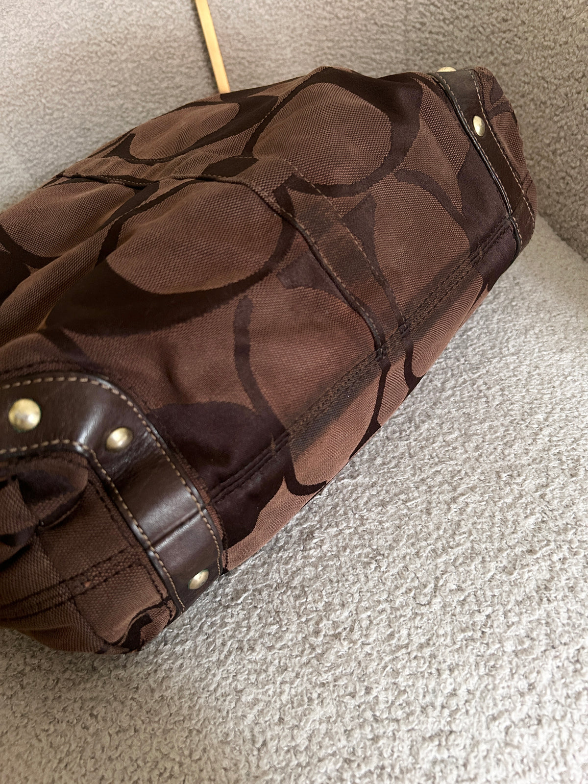 Vintage Coach chocolate brown Carly shoulder bag