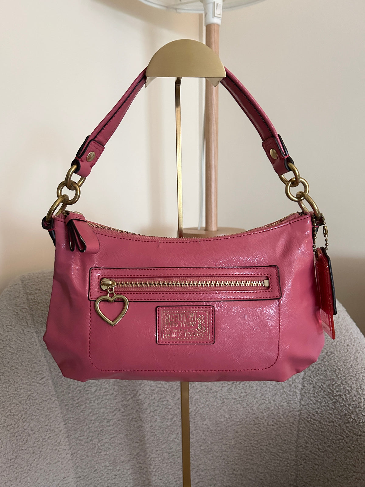 Vintage Coach pink leather Poppy shoulder bag