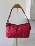 Vintage Coach red monogram small shoulder bag